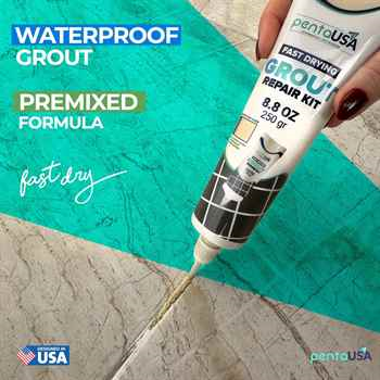 Beige 2 Pack 8.8oz PentaUSA Premixed Grout Repair Set – Renews & Repairs Tile Grout Easily