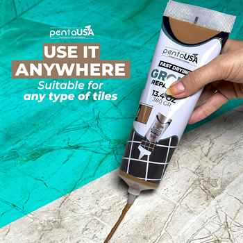 Brown  13.4oz / 380gr Tile Grout - Large Grout Filler Repairs Renews Tube,Fast Drying Grout Repair Kit