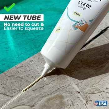 Cream13.4oz / 380gr Tile Grout - Large Grout Filler Repairs Renews Tube,Fast Drying Grout Repair Kit