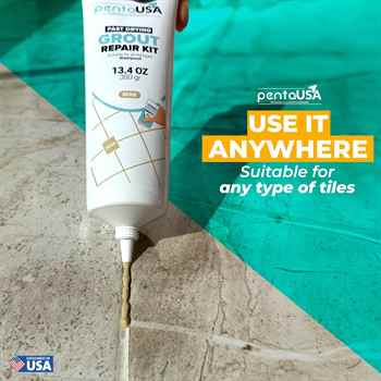 Beige | 13.4oz (380g) | Fast-Drying Tile Grout Repair Kit with Odorless Formula 