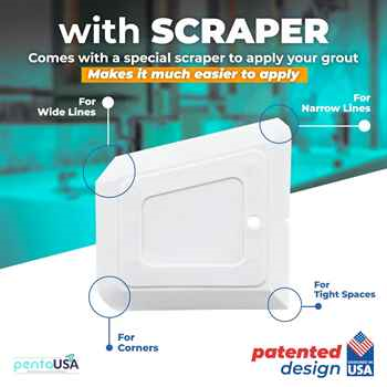 PentaUSA Tile Grout - 13.4oz / 380gr (Blue) Large Grout Filler Repairs Renews Tube, Fast Drying Grout Repair Kit