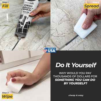 Dark Grey Tile Grout, 13.4oz (380g) - PentaUSA Large Grout Filler, Fast Drying Repair Kit, Odorless Formula