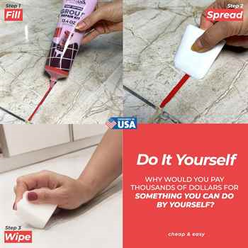 Red 13.4oz / 380g Tile Grout - Big Grout Filler Restores & Repairs, Quick-Dry Grout Repair Kit, Low-Odor