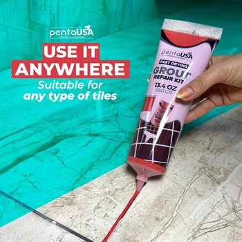 Red 13.4oz / 380g Tile Grout - Big Grout Filler Restores & Repairs, Quick-Dry Grout Repair Kit, Low-Odor