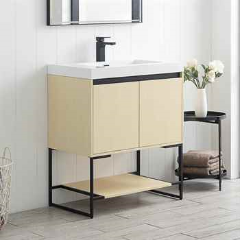 Pera 30 inch Nature Maple Vanity with Acrylic Sink