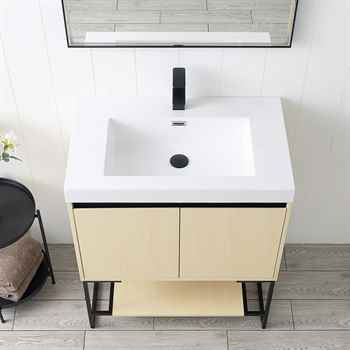 Pera 30 inch Nature Maple Vanity with Acrylic Sink