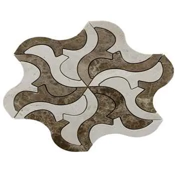 Polypus Botticino & Light Emprador Mosaic Waterjet