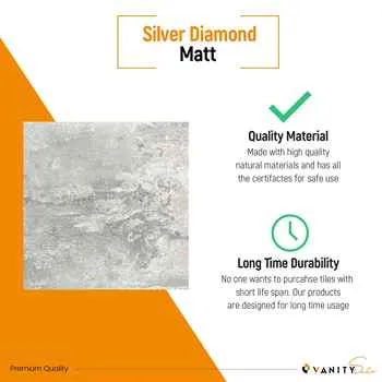 Pallet Porcelain Tile Silver Diamond Glossy 24"X24" -An Extra 7% off