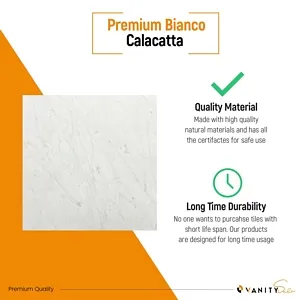 Premium Pallet Porcelain Tile Bianco Carrara Glossy 24"X24" - An Extra 7% off