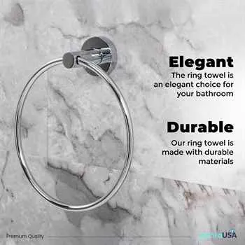 Rainbow Pr703 Towel Ring Round Metal Material Chrome Finish