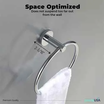 Rainbow Pr703 Towel Ring Round Metal Material Chrome Finish