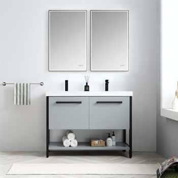 Rio 48 inch Metal Grey Double Vanity