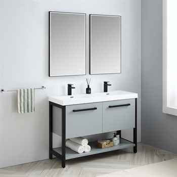 Rio 48 inch Metal Grey Double Vanity