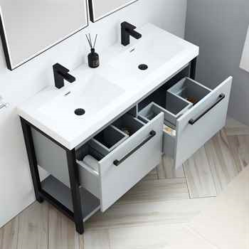 Rio 48 inch Metal Grey Double Vanity