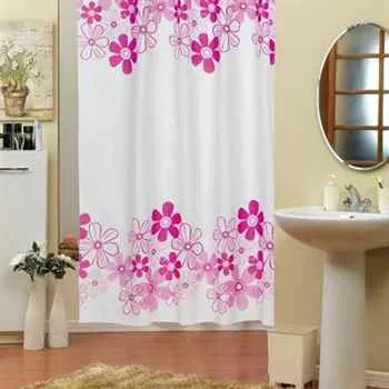 Shower Curtain With Pink Flowers