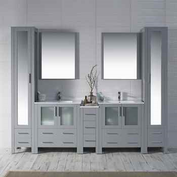 Sierra 102 inch Metal Grey Vanity