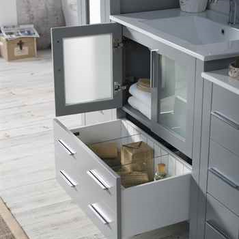 Sierra 102 inch Metal Grey Vanity