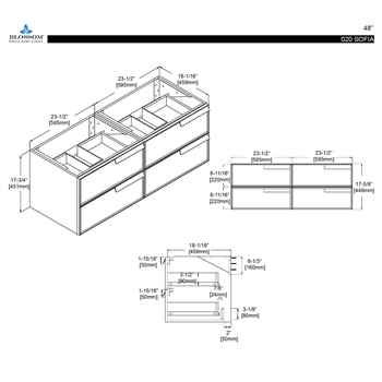 Star 72 inch Matte Grey Vanity