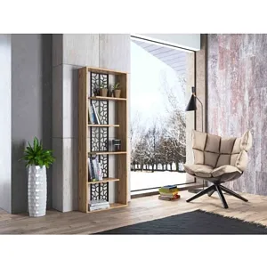 Story Metal Labirent Bookshelf - Atlantic Pine / Black
