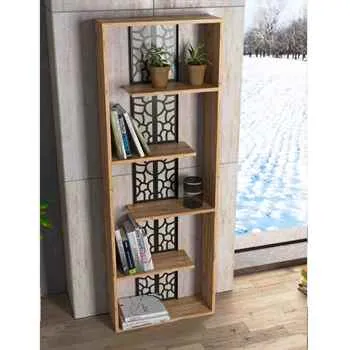 Story Metal Labirent Bookshelf - Atlantic Pine / Black