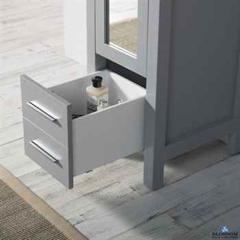 Sweeney 15" Mirror Linen Cabinet in Metal Grey - Luxury Storage Solution