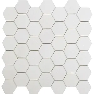 Thassos Hexagon Marble Polished Sheet Size: 9.75"x12.5" (2" Chip Size) - 