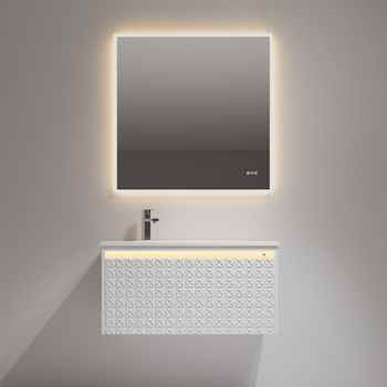 Torino 36 inch Glossy White Vanity With Droplet-Shaped Basin 