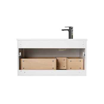 Torino 36 inch Glossy White Vanity With Droplet-Shaped Basin 