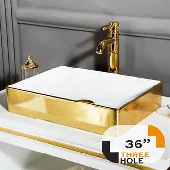 Trenton Messina Bathroom Vanity Counter Top Marble 42" Top Mount Single Sink Single Hole For Faucet 3/4"