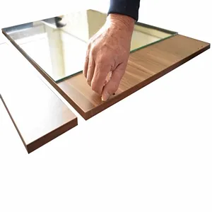 TroiaUS Newark Bathroom Mirror For Wall Walnut Shelves 23.7