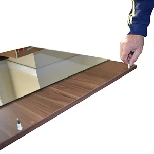 TroiaUS Newark Bathroom Mirror For Wall Walnut Shelves 23.7