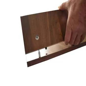 TroiaUS Newark Bathroom Mirror For Wall Walnut Shelves 23.7