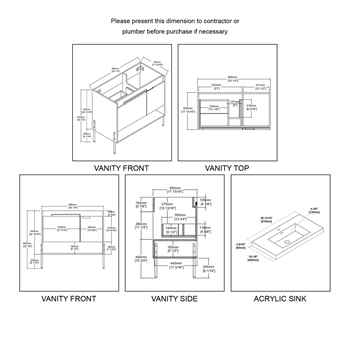 Tulip 36 inch Cali Walnut Vanity