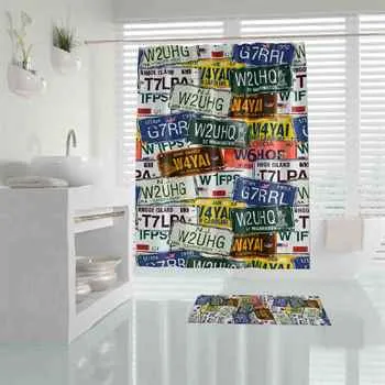 USA Number Plate Shower Curtain 