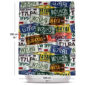USA Number Plate Shower Curtain 