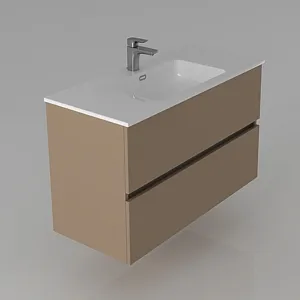 Vallessi 23 5/8" Cappuccino Double Drawer Bathroom Cabinet