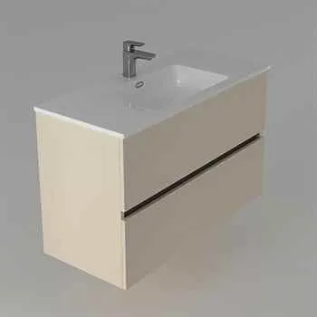 Vallessi 23 5/8" Cashmere Double Drawer Bathroom Cabinet