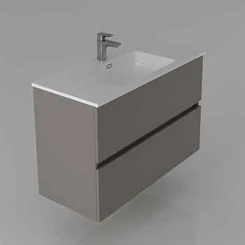 Vallessi 39 3/8" Gray Double Drawer Bathroom Cabinet