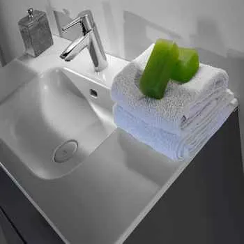 Vallessi 39 3/8" Gray Double Drawer Bathroom Cabinet