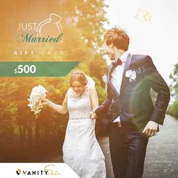 VANITY SALE Just Married Gift Cards 500 dollars – Stylish Design Cards