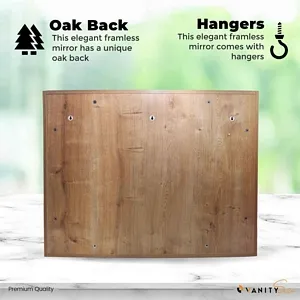 VANITY SALE Nara Hidden Shelf Mirror –  Large Bathroom Mirror with Small Frame, Contemporary Wall Mirrors W 35½  Inches