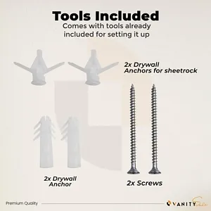 VANITY SALE  Otto 48 inches White Framed Bathroom Mirror– Wall Mounted Mirrors, Rectangular 2 inch Frame Untouched Paint