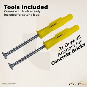 Vanitysale Bathroom Frameless Mirror With Shelf 23.6 inch Oak Color