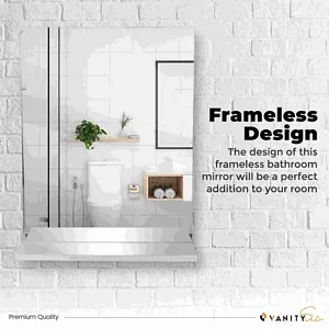 Vanitysale Bathroom Mirror 23.6 inch White Shelve Mirror