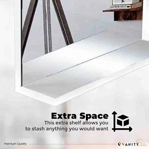 Vanitysale Bathroom Mirror 23.6 inch White Shelve Mirror