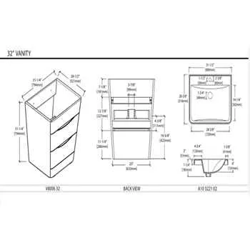 Venice 32" Black Floor Bathroom Vanity
