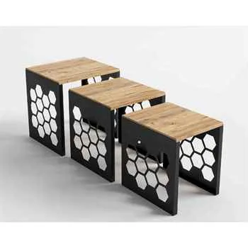 Venice Coffee Table - Atlantic Pine / Black