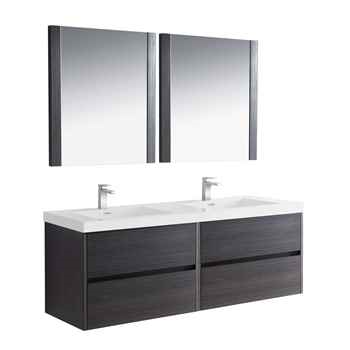 Verona 60 inch Silver Grey Double Vanity