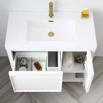 Vienna 36" White Floor Bathroom Vanity