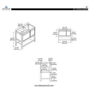 Vienna 36" White Floor Bathroom Vanity